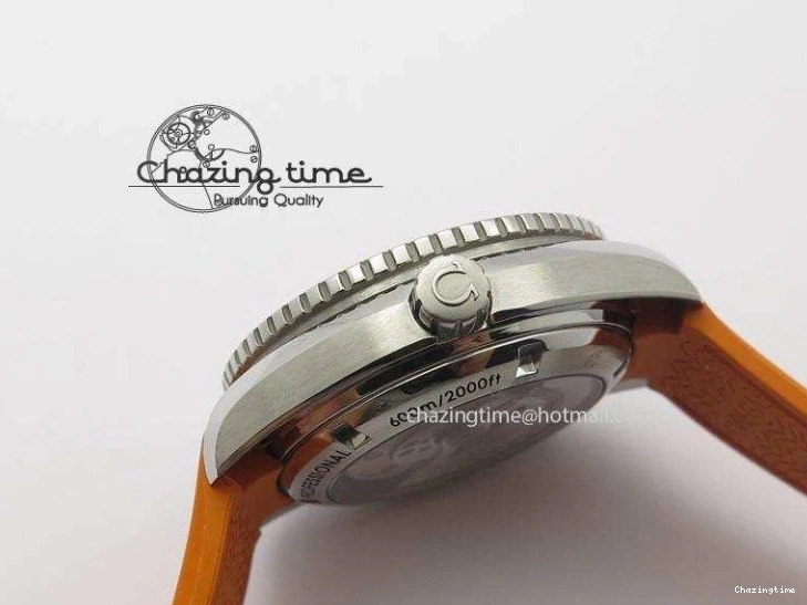 0516 Breathable Planet Ocean SS Bp Maker 45mm Orange Bezel On Orange Rubber Strap A 8221